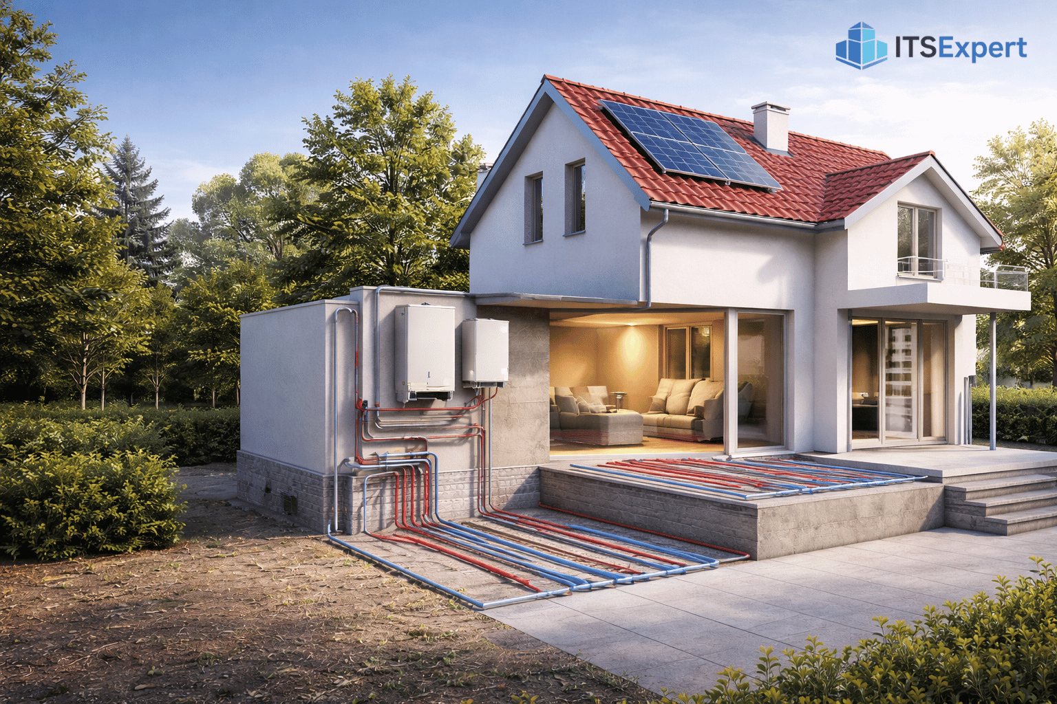 Instalații termo sanitare pentru locuință unifamilială cu încălzire în pardoseală și sistem apă caldă menajeră