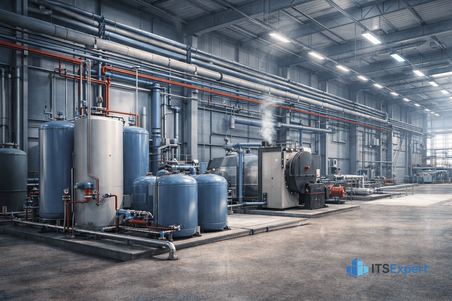 Instalații termo sanitare industriale cu rețele apă canalizare și echipamente pentru consum mare