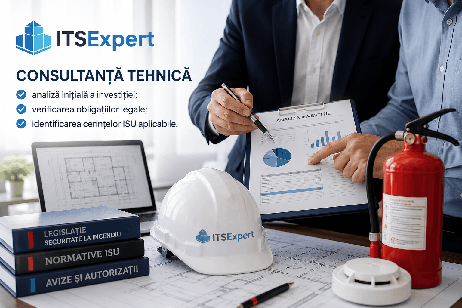 Consultanță tehnică ITSExpert pentru analiza investițiilor, verificarea obligațiilor legale și identificarea cerințelor ISU aplicabile proiectelor de construcții.