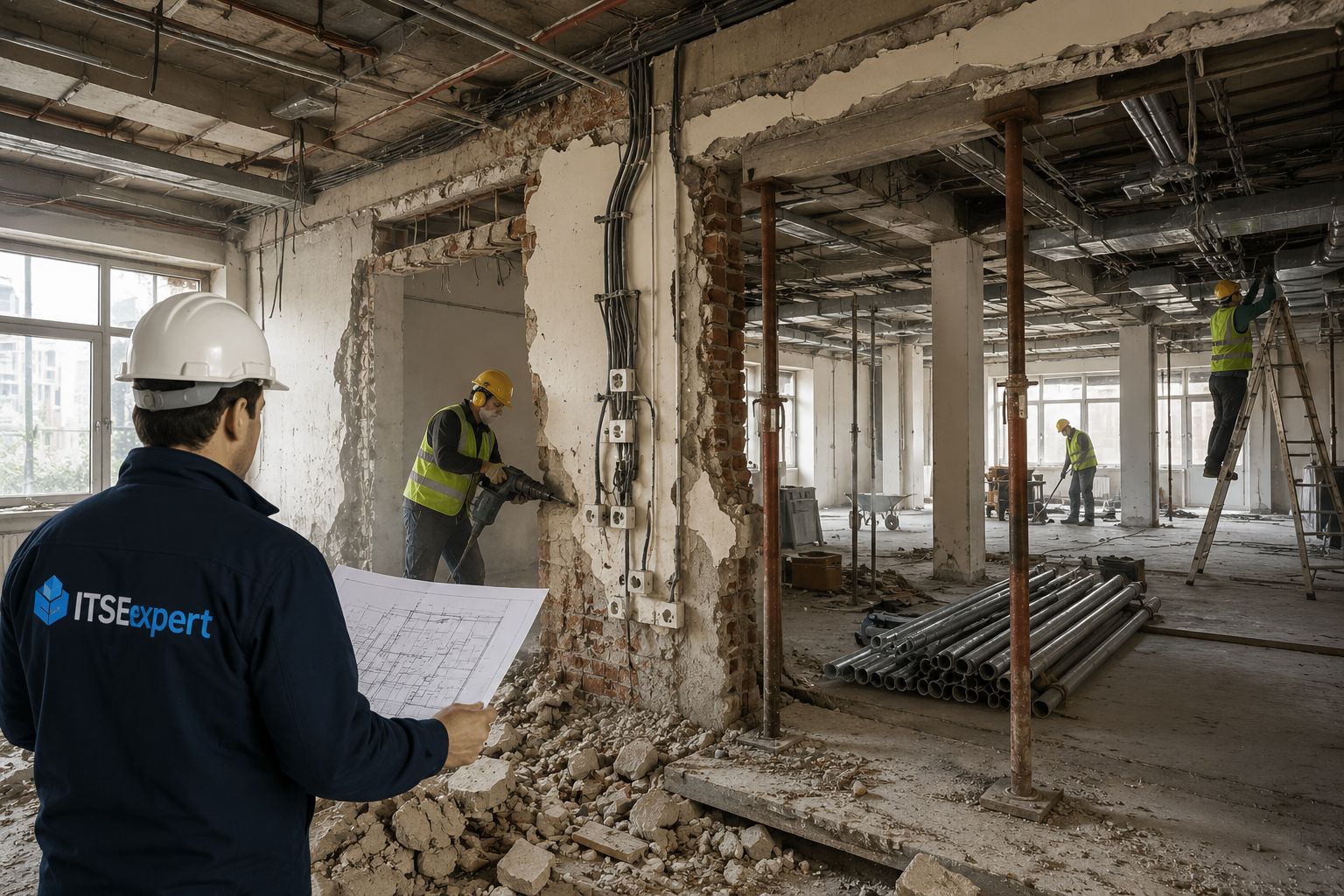 Demolare parțială a unei construcții existente cu modificarea instalațiilor și documentație tehnică pentru recompartimentare și modernizare.